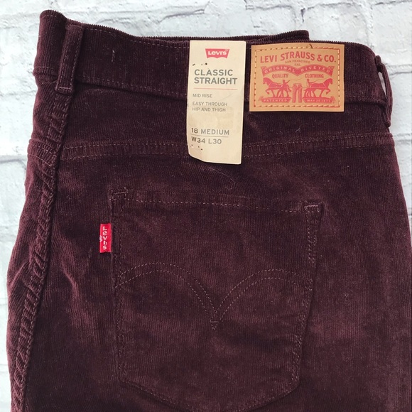 Levi’s Classic Straight Corduroy Pants Size:18 - Picture 3 of 5